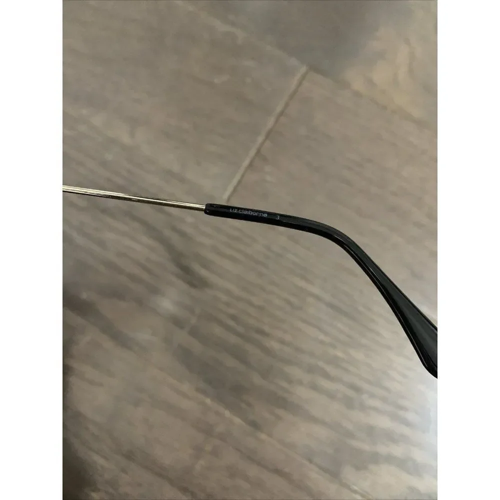 liz claiborne New 3538261609 Black Lens Silver Frame Sunglasses